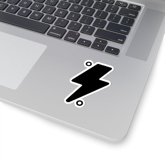 Black Lightning Bolt Kiss-Cut Stickers - Perfect for Laptops, Water Bottles, & More!