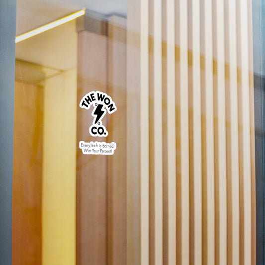 Motivational Vinyl Decals for Home and Office – "Every Inch is Earned! Win Your Percent!"