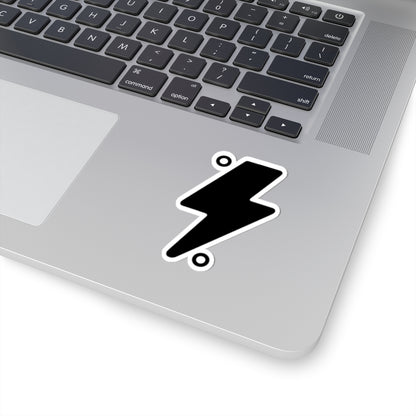 Black Lightning Bolt Kiss-Cut Stickers - Perfect for Laptops, Water Bottles, & More!
